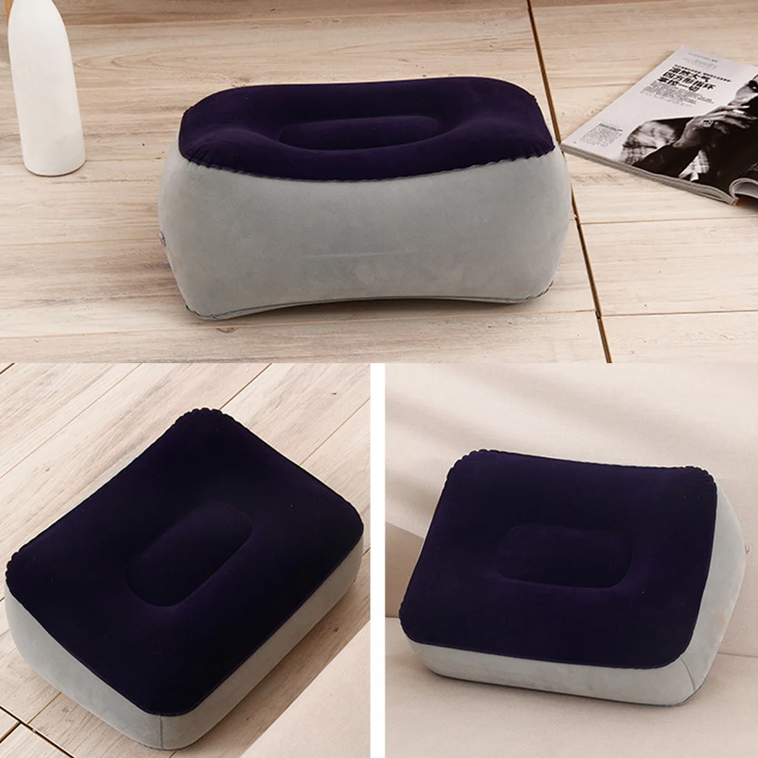 Portable Footrest Pillow Inflatable Foot Rest Pillow Cushion PVC Air