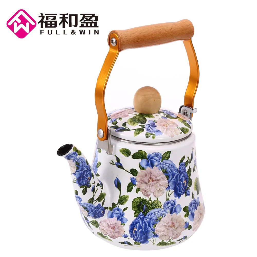 Water Kettle 1.5L Enamel Flower Teapot Ceramic Kettle Used On