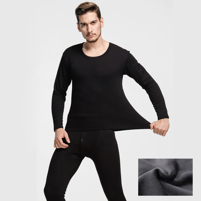 Mens Underwear Winter Warm Thermal Underwear Add wool Long Johns ...