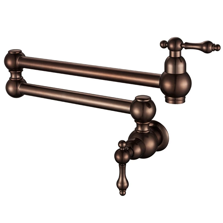 

North American design antique Solid Brass Pot Filler Tap Wall Mount Kitchen Faucet high quality Single Cold Single Hole Tap