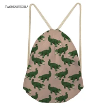 TWOHEARTSGIRL крокодиловый принт шнурок мешок для Для мужчин персонализированные Колледж мальчиков хранения Путешествия Рюкзак Дети ранцы Mochila