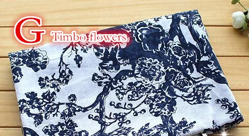 50x140 см синий белый фарфор печатных лен хлопок из ткани, шитье ручной работы ткани Telas Para лоскутное стеганые ткани - Цвет: G