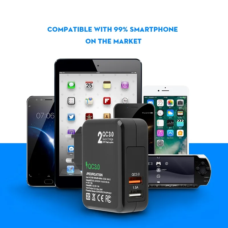 Rocketek универсальное usb зарядное устройство Quick Charge QC 3 0 быстрое для мобильного