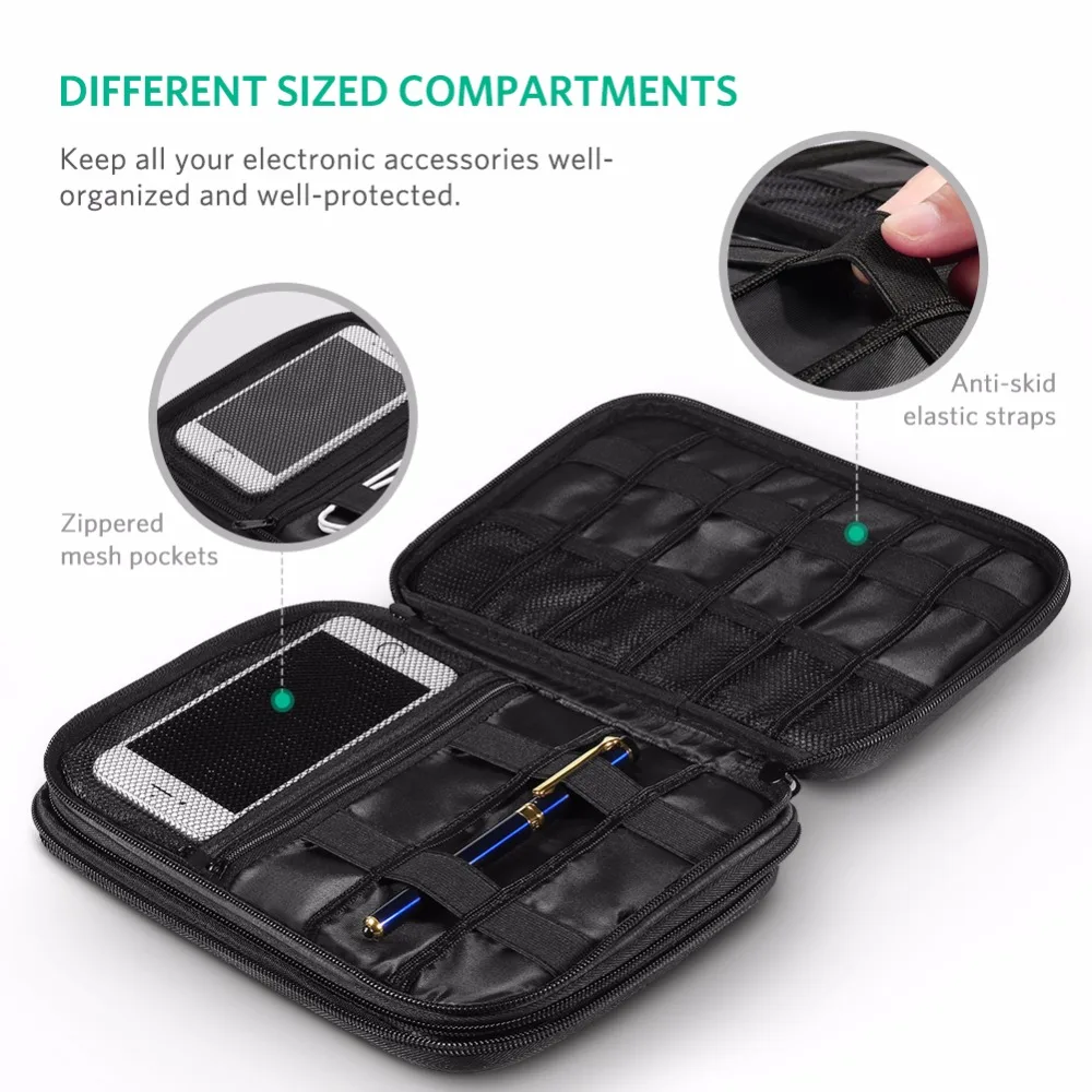 Ugreen Hard Case Power Bank Case Storage Carrying Box for iPad Mini iPhone SSD Bag External Hard Drive Disk Power Bank Case