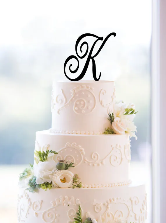 

Letter " K " Acrylic Wedding Cake Topper Birthday Cake Topper for Cake Decoration with free shipping primero de la torta