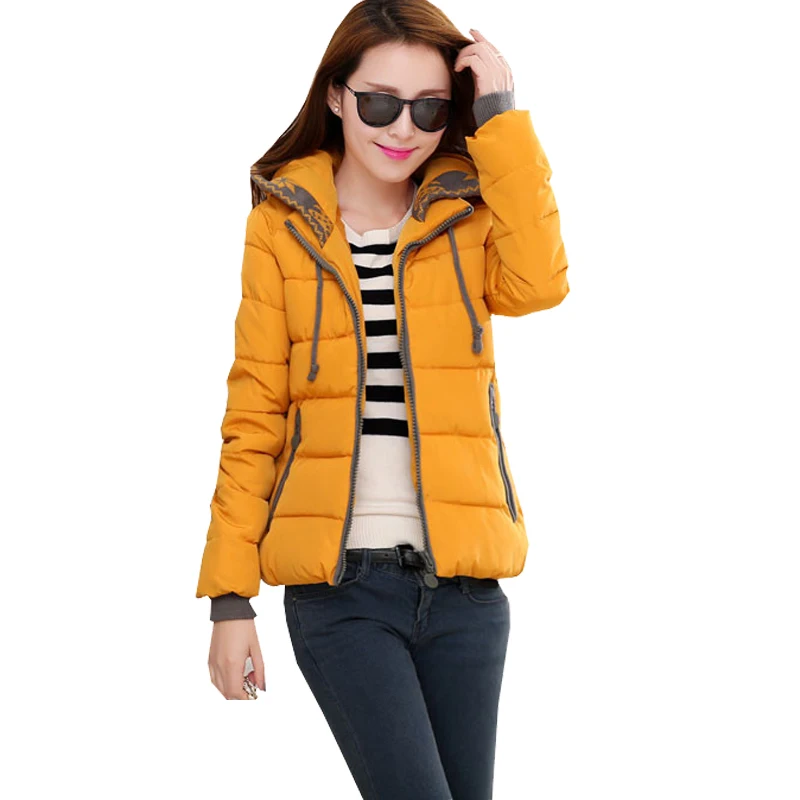 

New 2016 Fashion Women Winter Down jacket Big yards Thickening Super Warm Coats Hooded Jacket Splicing Slim Coat ZY067