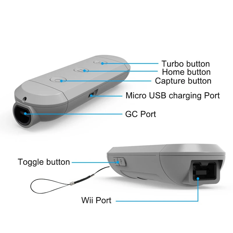 Wireless Bluetooth GC Adapter For Gamecube/Wii/NES/SNES Classic Controller To Nintend Switch Nintend and PC Turbo Capture