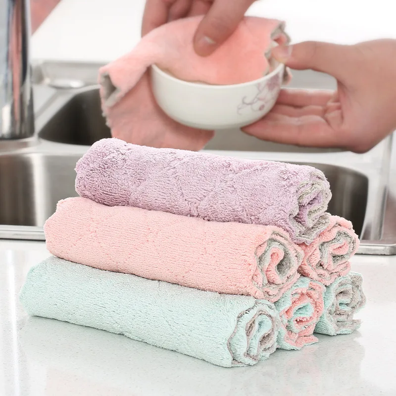 1pc Super Absorbent Microfiber Kitchen Dish Cloth High-efficiency Tableware Household Cleaning Towel Kichen Tools Gadgets Cosina | Дом и сад