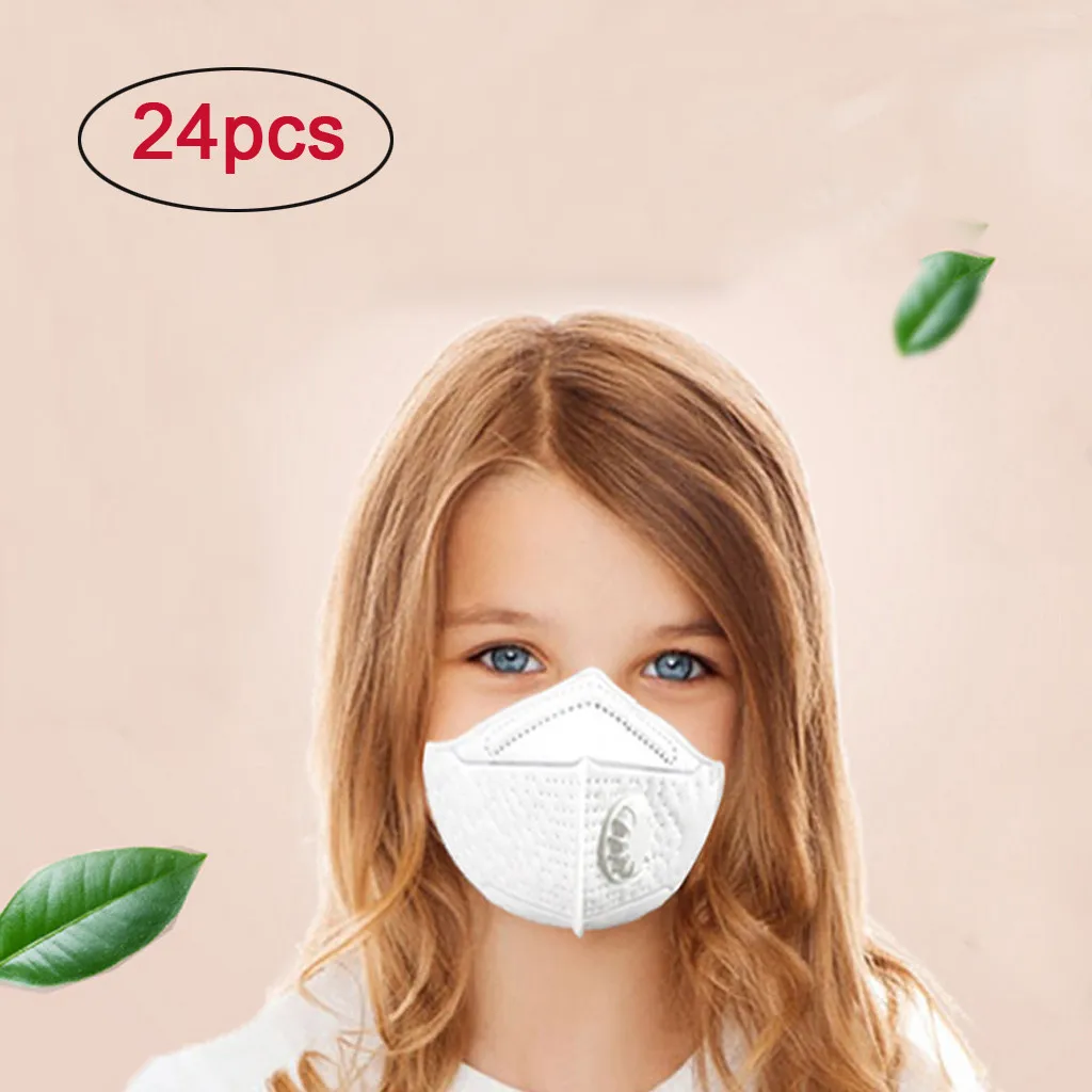 

24pc Adjustable Comfortable White Face Masks N95 Particulate Respirator Masks with Valve Kids PM2.5 Dust mask 8.08