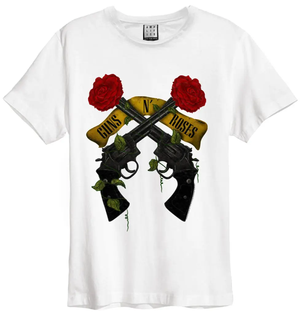 Guns N' Roses 'Shooting Roses' (White) T Shirt Amplified Clothing OFFICIAL!tshirt tshirtt