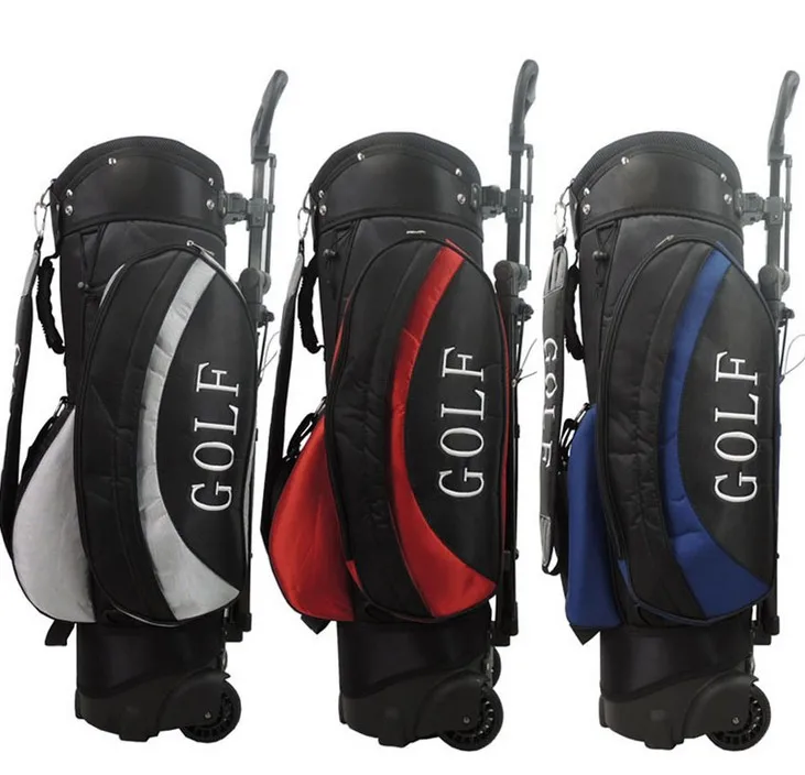 High Quality Golf Rack bag with trolly,golf stand bag with wheels golf