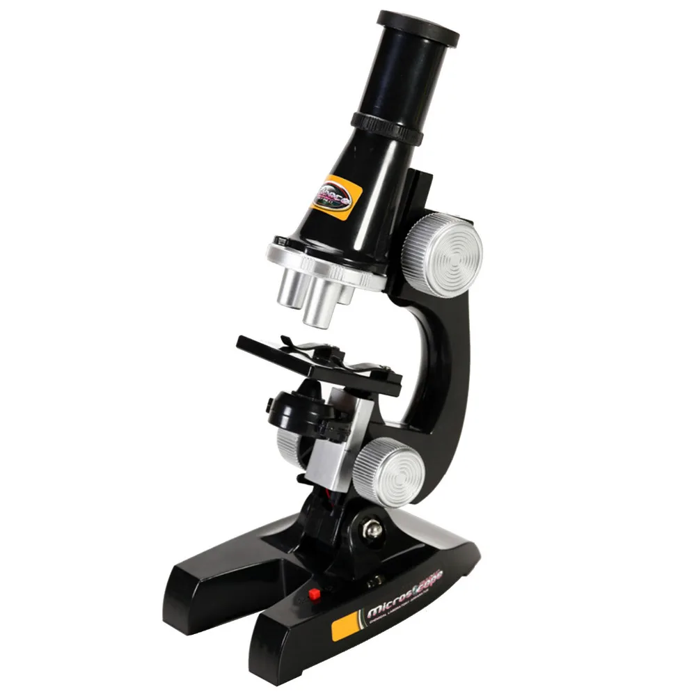 Kids Beginner Microscopes Toy Set Scientific Tool With LED 100X 200X