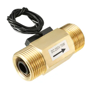 

Uxcell 1PCS G1/2 or G3/4 Water Flow Sensor Hall Effect Liquid Sensor Switch Meter Brass Tone DC 250V 2.5-30L/min 1.2-12L/min