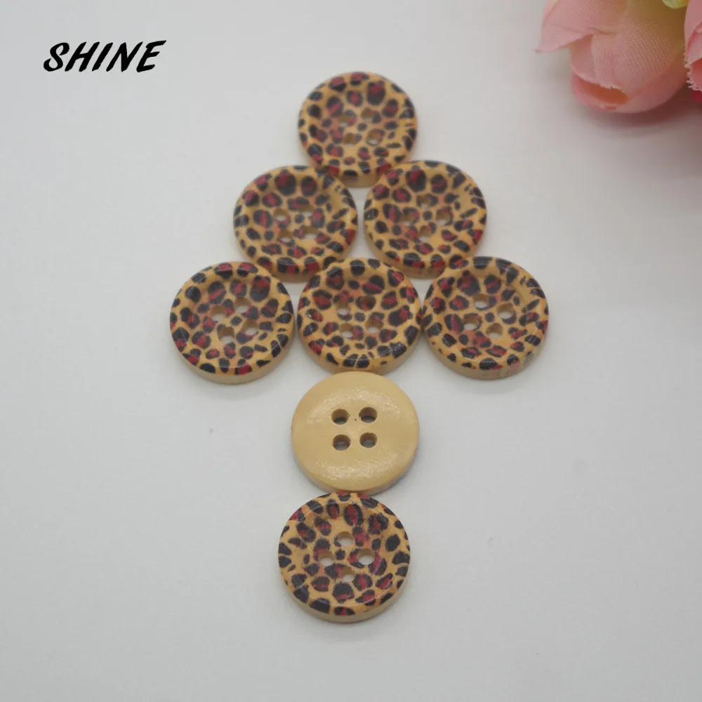

SHINE Wooden Sewing Buttons Scrapbooking Round Two Holes Spot 15mm Dia. 50PCs Costura Botones Decorate bottoni botoes
