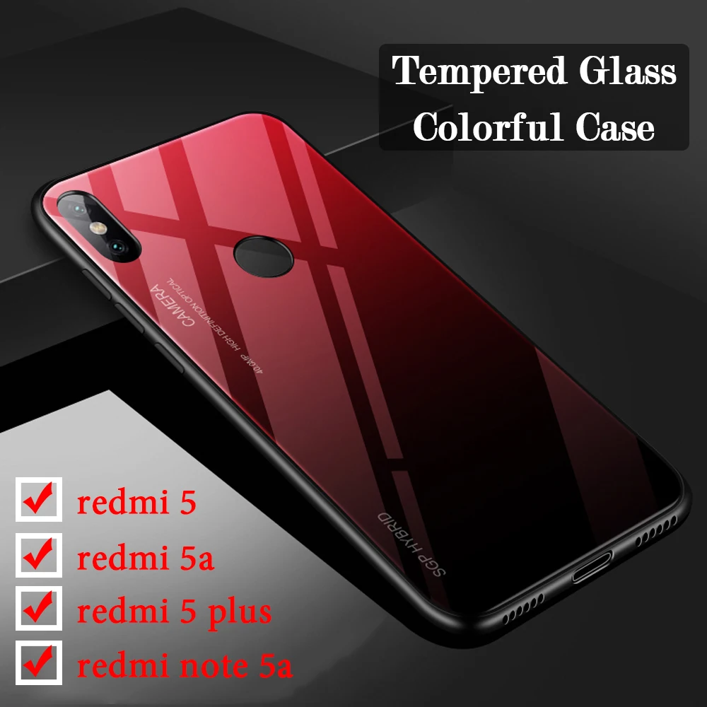 Стеклянный чехол для Xiaomi redmi 5a ksiomi remi Note 5A note5a 5plus 5 xiomi xaomi mi5 градиентные