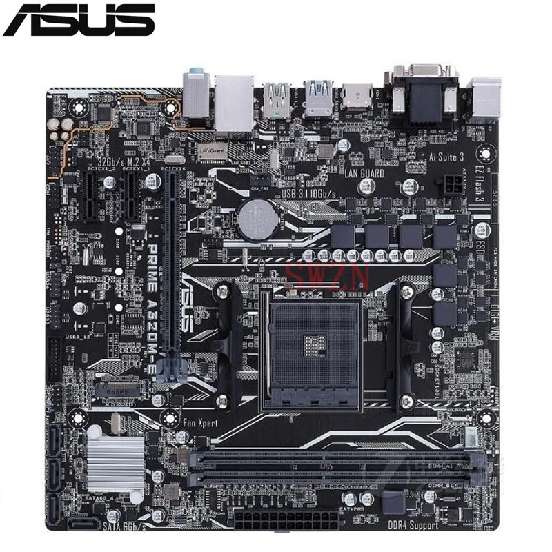 

original New Desktop motherboard ASUS PRIME A320M-E A320 mother board Socket AM4 2*DDR4 3200/2600/2400/2133 support 32G 4*SATA2