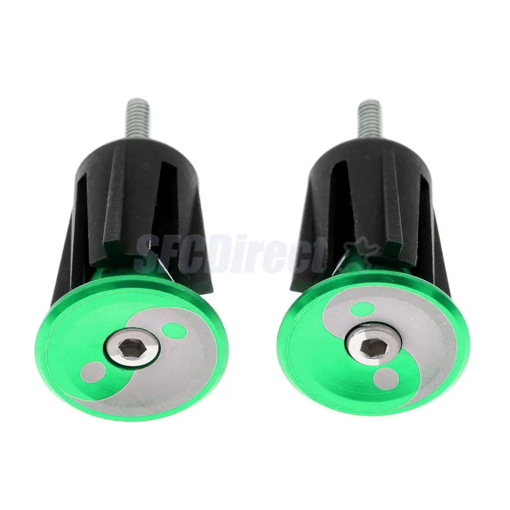 1 Pair Aluminum Alloy Bike Handlebar End Plugs Mountain Road Bicycle Cycling Handle Bar Grips Caps Stoppers 