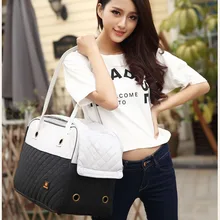 Мода складной Щенок Pet Cat Портативный Стропы стеганый мягкий односторонней путешествия собака кошка дышащий Tote Pet Carrier собаки Ручная сумки