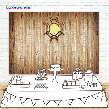 

Photography Background Wooden Vintage Stripes Floor with Yellow Compass Backdrops for Kids Birthday Youtobe Outerdoor Activities