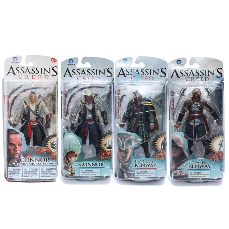 

4 Styles Neca Toys Assassins Creed 4 Black Flag PVC Action Figures Toys Edward Kenway Etc Collection Model Assassin's Creed