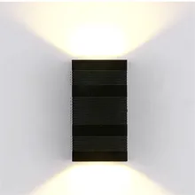 Двойной головкой вверх вниз светодиодный светильник наружный декоративный водонепроницаемый алюминиевый настенный светильник алюминиевый Двор Сад крыльцо свет коридора 6 W