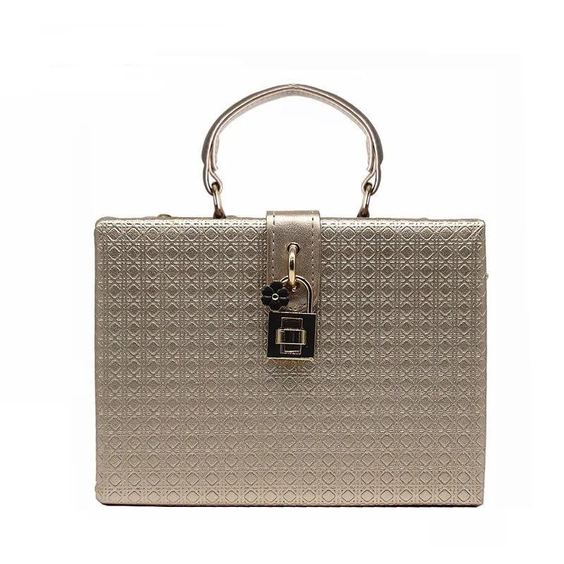 

Pure Color Box Package New Fund 2018 Ms Spring Hand Shoulder Slope Package Golden Paris Evening Bags Candy Designer Bag Ins