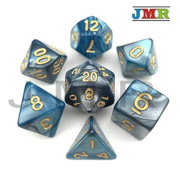 

Top Sale Sky Blue with Grey Portable Dice2 Color Playing Game for Dungeons and Dragons Double Color Effect Rpg Game Dice Playing