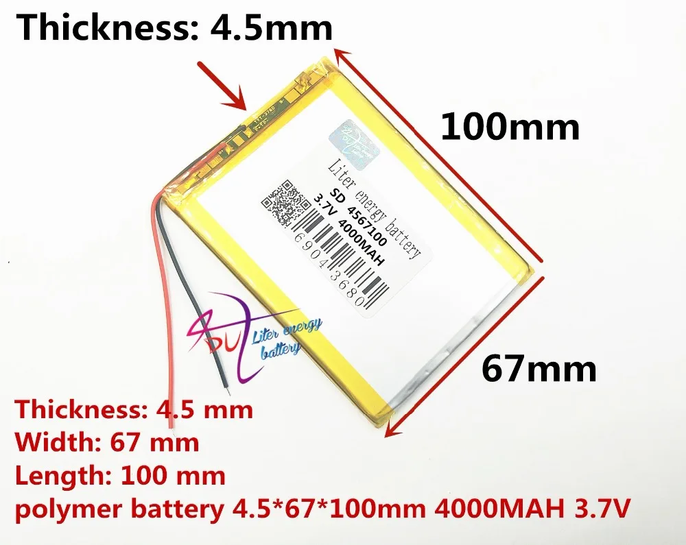 4567100 3,7 V 4000 mah литий-полимерный Батарея с защитой доска для планшет PDA шт цифровых продуктов