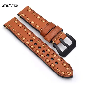 

vintage watchbands watch accessories cow leather watch band 20 22 24 26mm watch strap for Panerai or black samsung gear s3