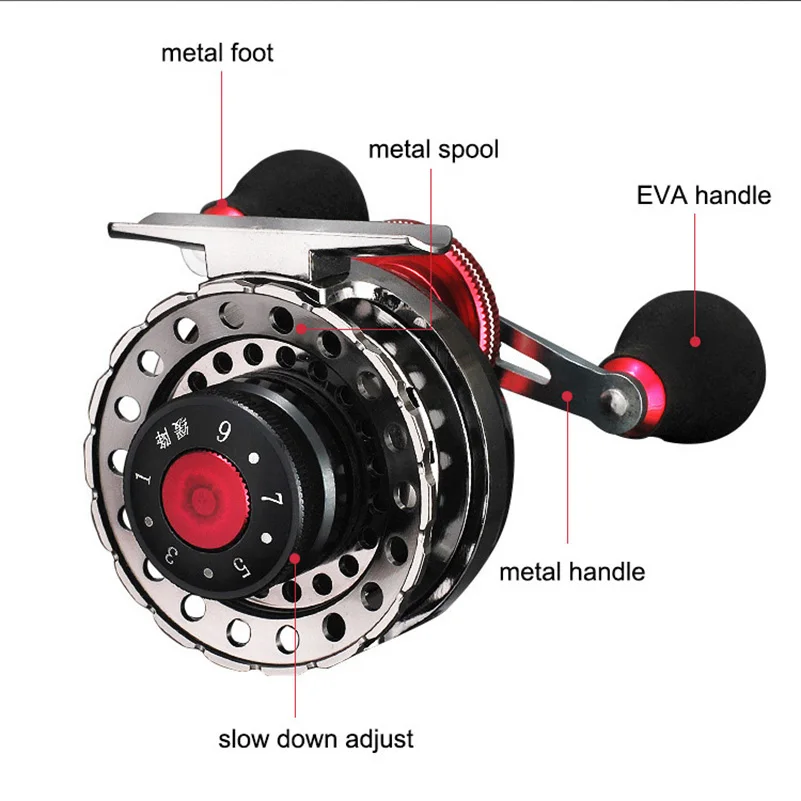 YUYU, полностью Металлическая катушка для ловли нахлыстом из алюминиевого сплава, магнитная, медленная, 2/3 Вт, левое, правое, 65 см, 6+ 1BB, рыболовная леска, колесо