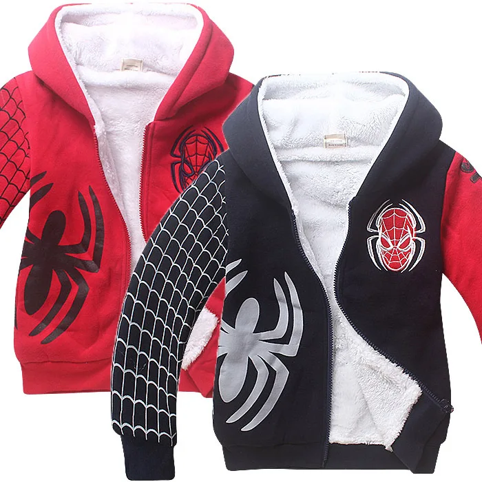 

Cashmere Hoodie Sweater Cartoon Hooded Clothes Full Sleeve Children Winter Thicken Coat Boys Fashion Spider Man MOANA Hoodies