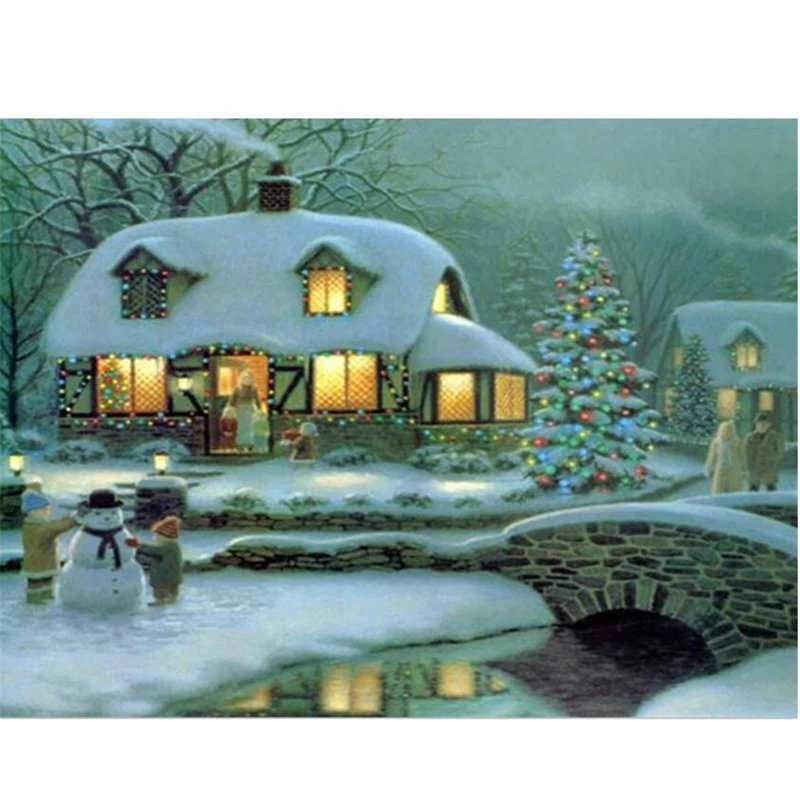 Needlework Diamond Embroidery Snow mountain landscape painting 3d Diy Pattern Beadwork Knitting Needles Hobby Craft Rhinestones