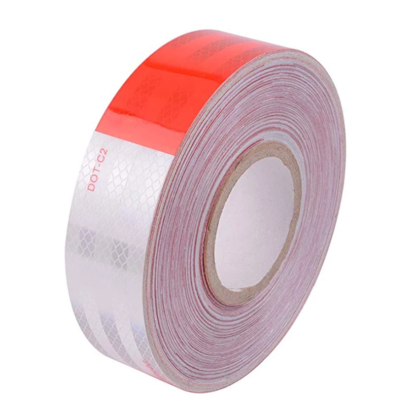 5cmX20m Red and White - DOT-C2 Conspiciuity Tape - COMMERCIAL ROLL  Auto Car/Truck/Trailer/Boat