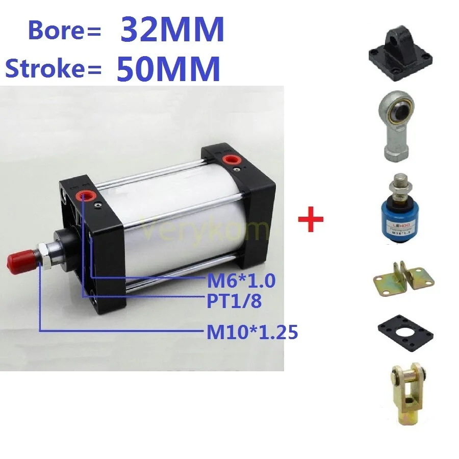 

SC32*50 Free Shipping Pneumatic Standard Air Cylinder Single Rod Piston 32mm Bore 50mm Stroke SC32-50 SC SCD SU SCJ 32*50 -S