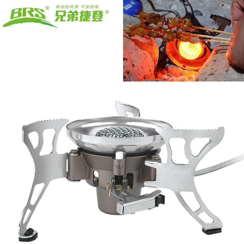Brs15 Windproof Gas Stove Collapsible Backpacking Camping Stove