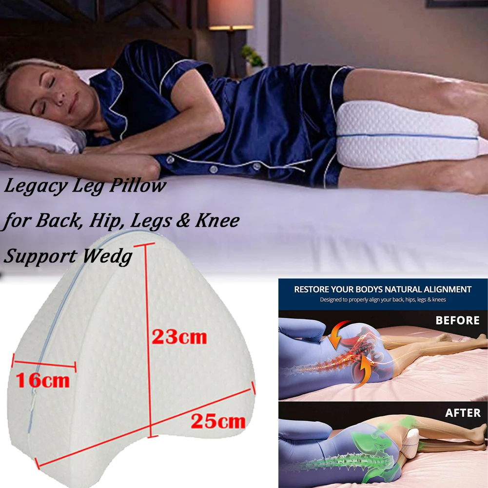 

Leg Pillow Memory Foam Contour Leg Pillow Bed Back Hips Knee Support Orthopaedic Firm Pillow Comfortable For Sleep Home Textile