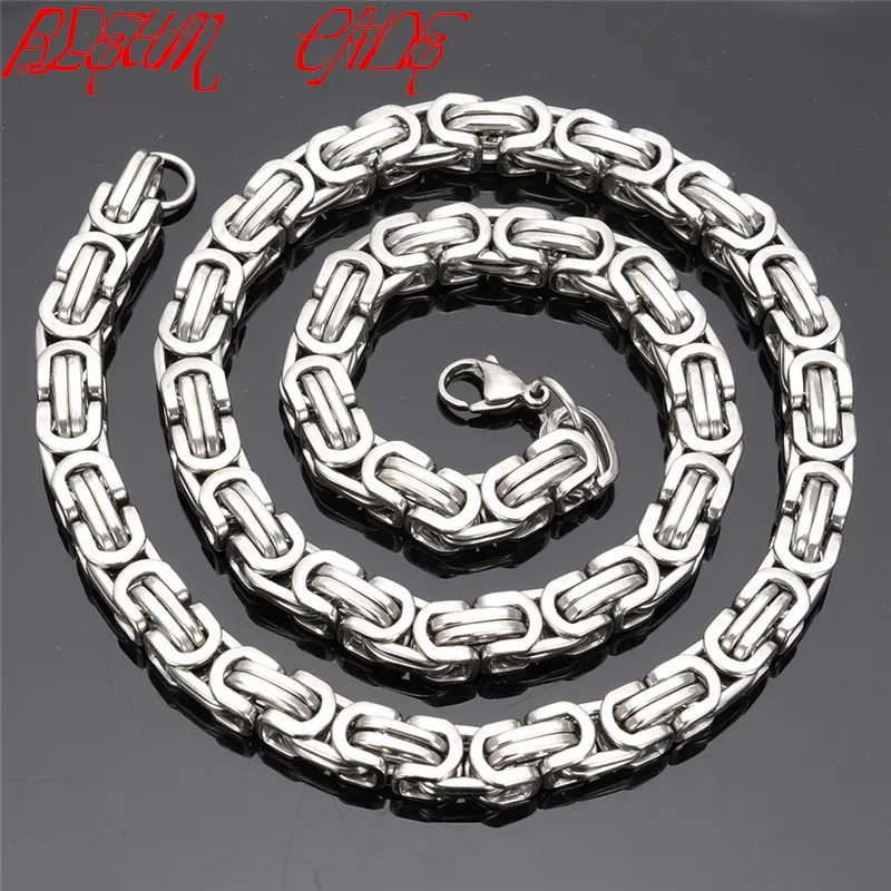

5mm Mens Boys Chain Byzantine Box Chain Stainless Steel Necklace Multi Colors Necklace Personalized Gift