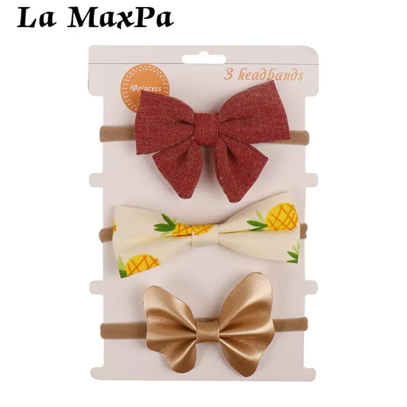 

3 Pcs/Set Headwear Cotton Baby Bow Headbands For Girls Newborn Kids Infant Toddler Hairband Headband Baby Girls Hair Accessories