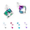 4Pairs Cute Bling Bling Cubic Crystal Stud Earring For Women Girls Rhinestone Earing With Stones Brinco Wedding Jewelry Gift 1