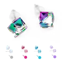 4Pairs Cute Bling Bling Cubic Crystal Stud Earring For Women Girls Rhinestone Earing With Stones Brinco Wedding Jewelry Gift 1