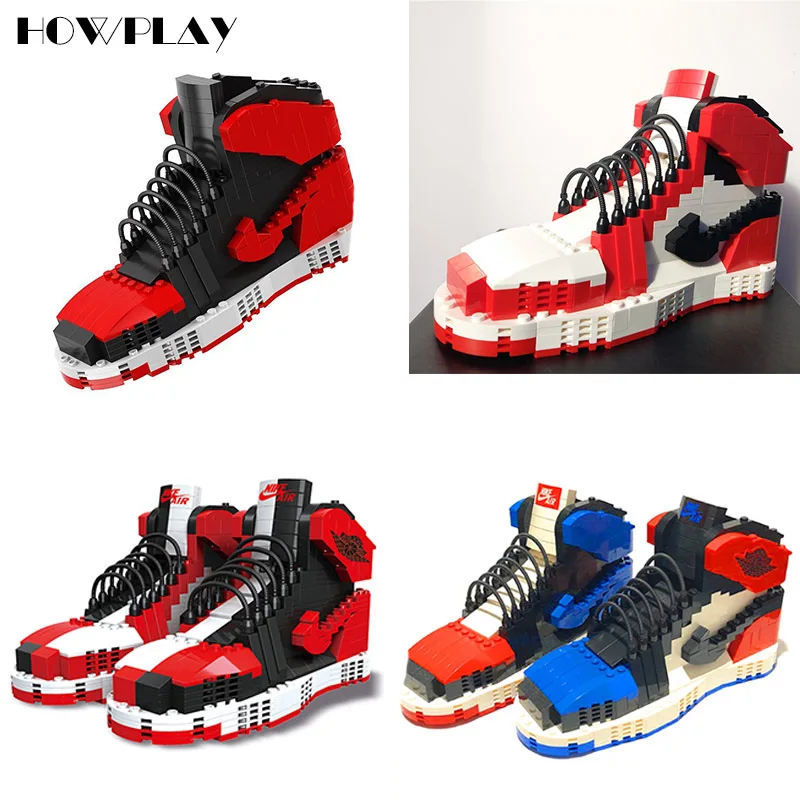 

Howplay Black red AJ1 blocks in Chicago Basketball shoes gift boyfriend toy mandarin duck for air jordan fans shoes Collection