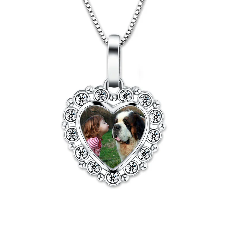 Ожерелье с фото гладкая Романтическая любовь памятный медальон ожерелье для юбил