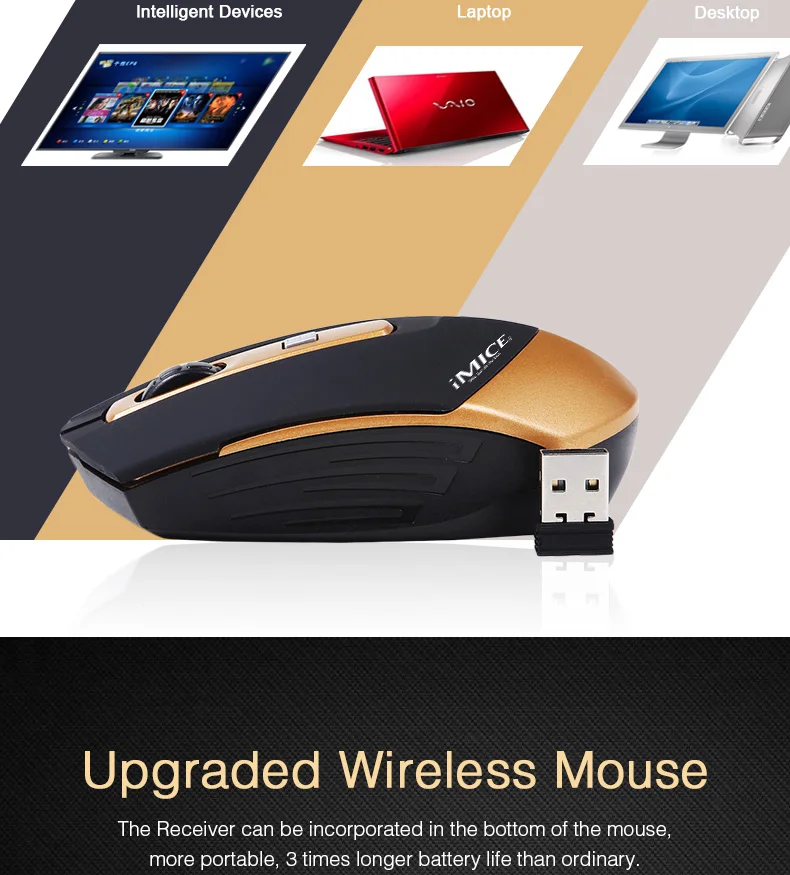 Оптическая беспроводная мышь, игровые мыши, 4 кнопки, USB мышь raton inalambrico, 2,4G приемник, мини компьютерная мышь