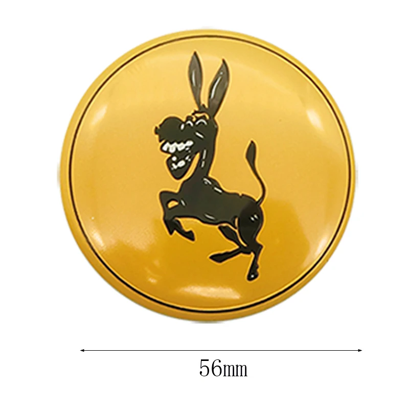 4pcs 56mm Aluminum Creative Funny Humor Spoof Kuso Prank Car Steering tire Wheel Center sticker for Ferrari Car styling 4pcs 56mm Aluminum Creative Funny Humor Spoof Kuso Prank Car Steering tire Wheel Center sticker for Ferrari Car styling