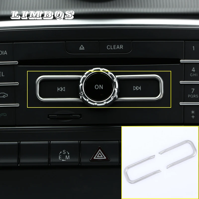 

Center Console Speaker Multimedia Button covers for CLA GLA A B E Class Mercedes Benz volume Voice control Switch Frame stickers