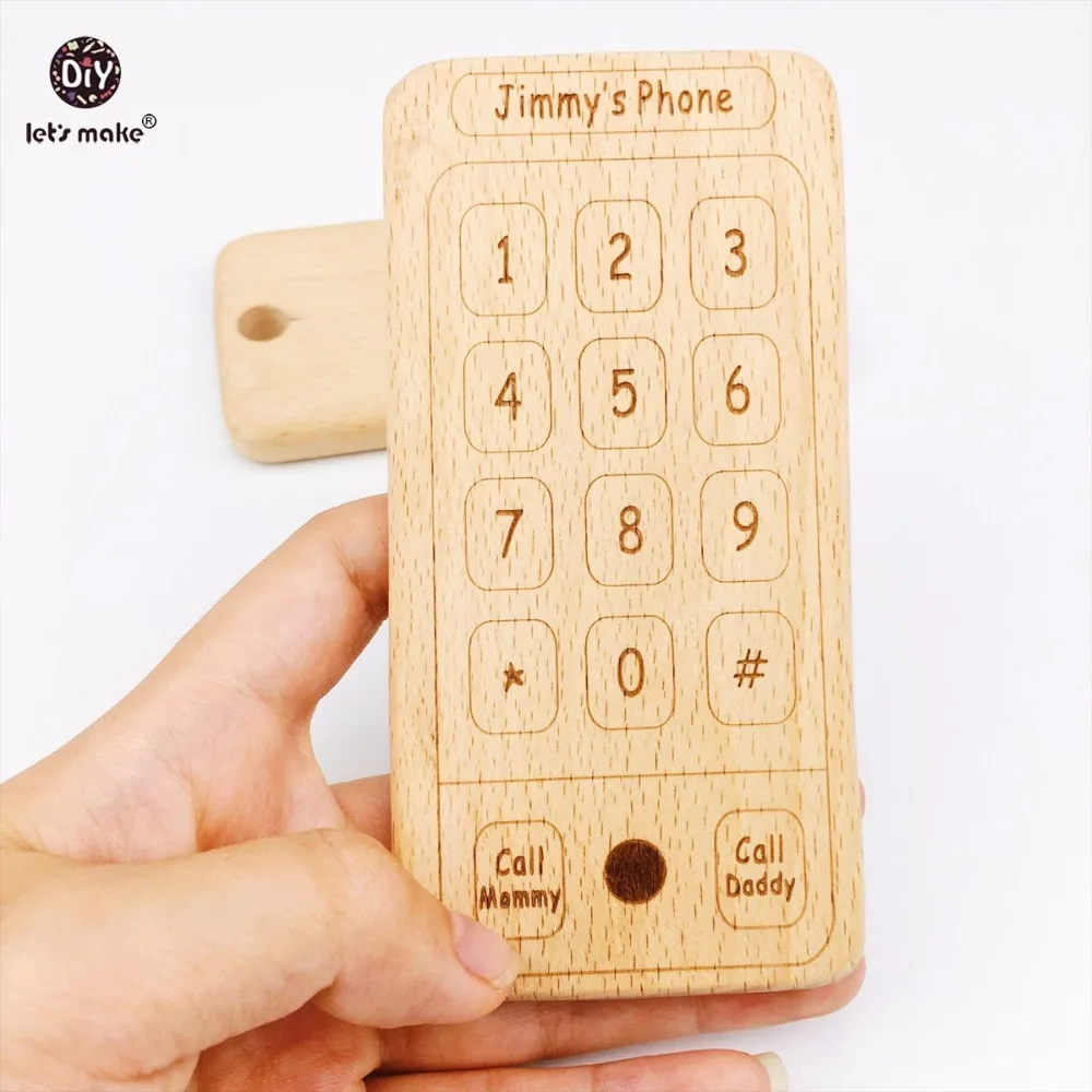 

Let's Make Baby Toys Beech Wooden Mobile Phone Baby Shower Gift Montessori Toys Wooden Teether Sensory Baby Gym Toy Baby Teether