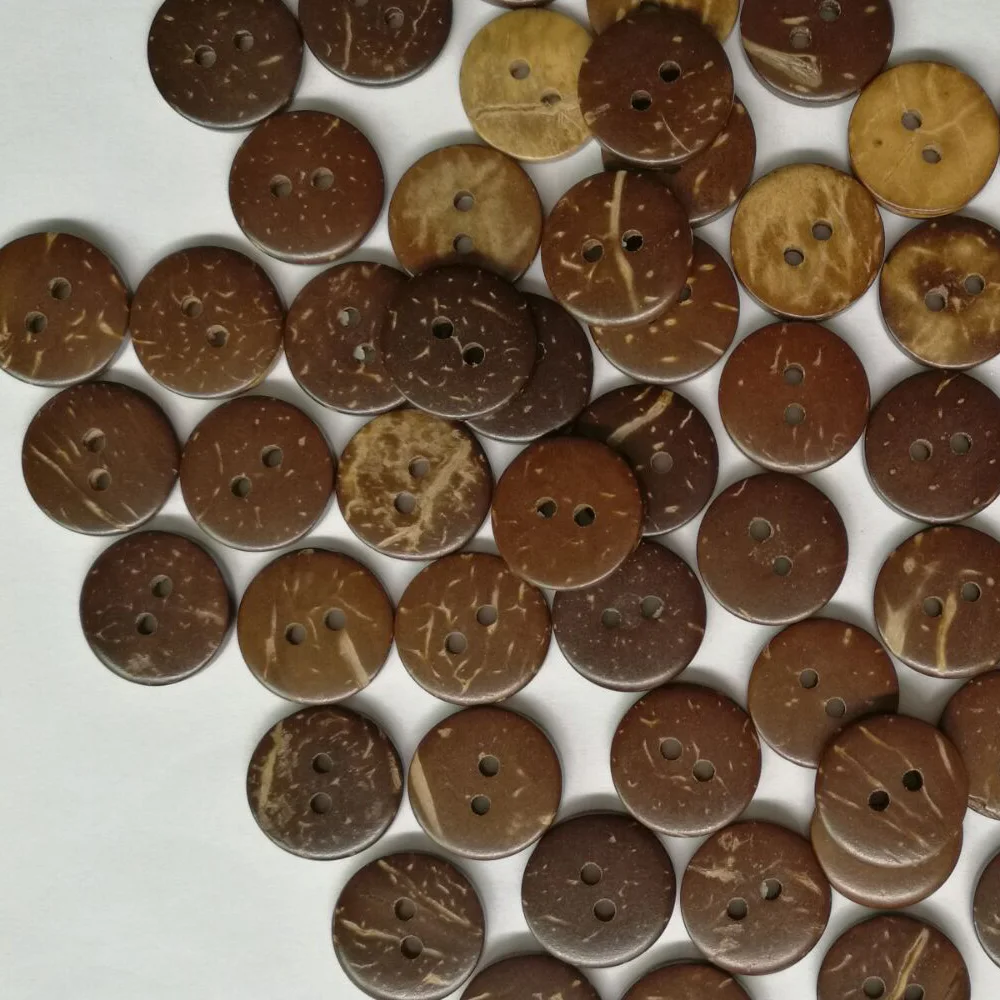 

2-Holes DIY Round Coconut Shell Buttons Wood Button for Clothing Scrapbooking Sewing Accessories 15MM 20MM