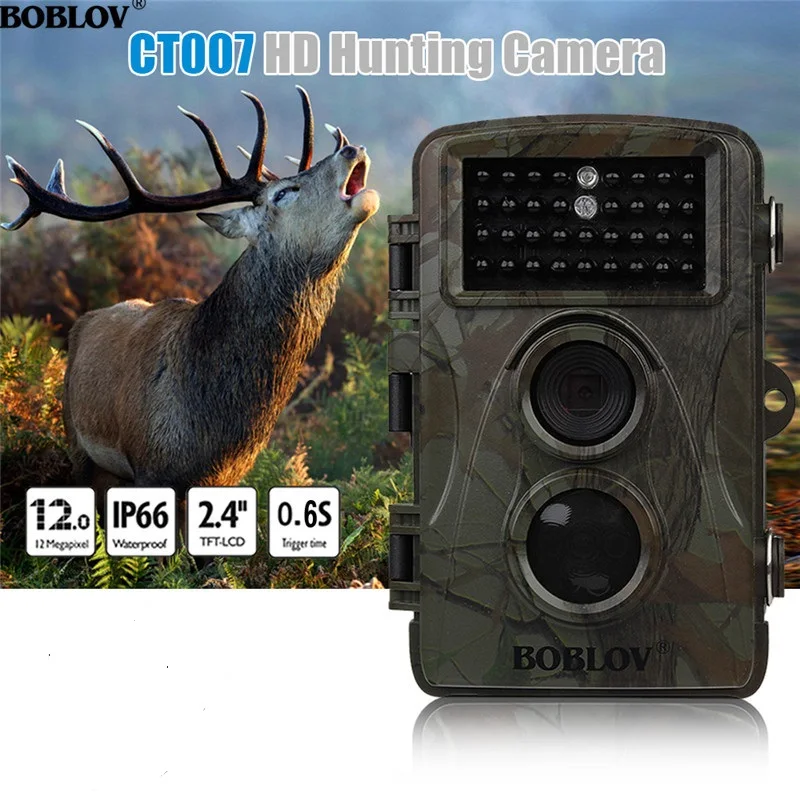 

BOBLOV CT007 1080P HD 12MP Hunting Trail Camera 940nm IP66 IR LED Night Vision PIR Motion Detect with Free 8GB 16GB 32GB Card