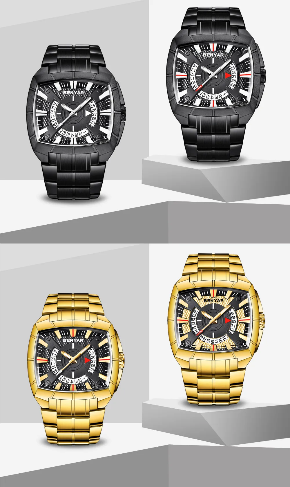 BENYAR мужские часы Топ люксовый бренд военные Reloj Hombre кварцевые мужские часы настенные часы повседневные водонепроницаемые спортивные мужские часы