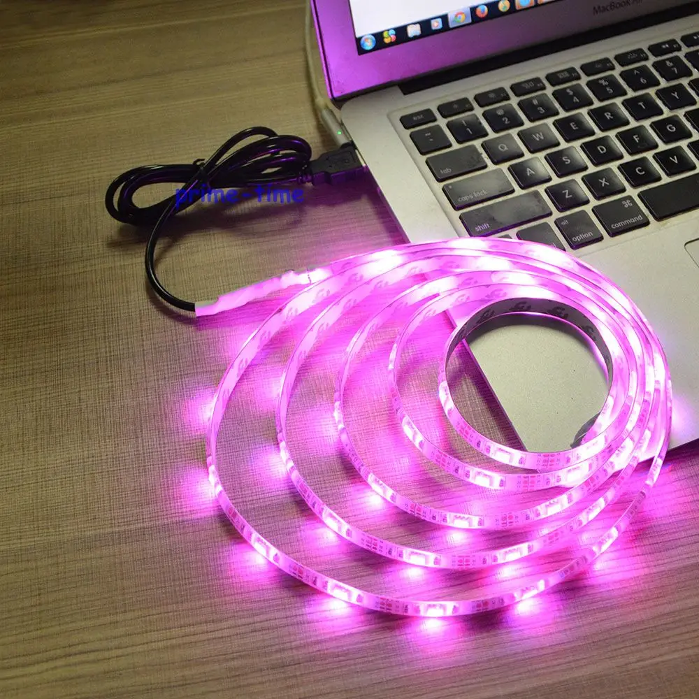 Водонепроницаемая светодиодная ленсветильник IP65 50 см 1 м 2 5 В 5050 RGB с контроллером